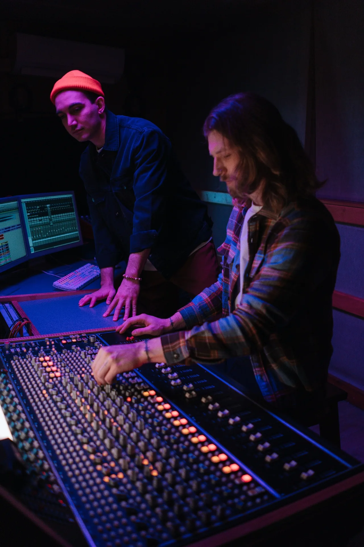 Producers at the mixing console